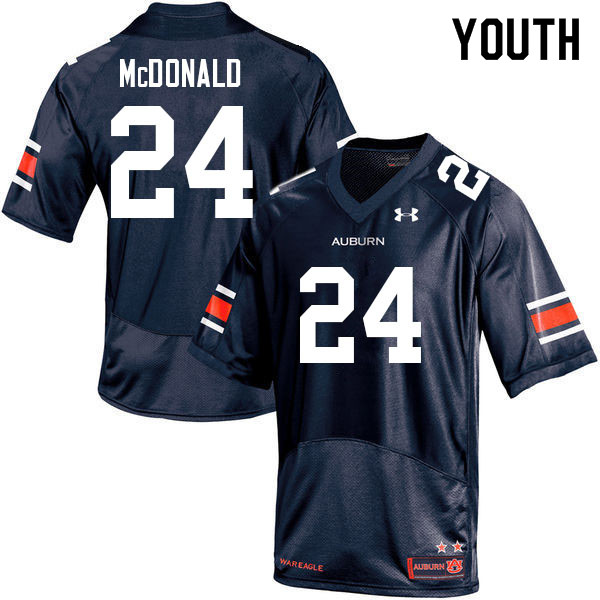 Youth #24 Craig McDonald Auburn Tigers College Football Jerseys Sale-Navy